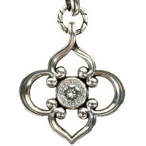 Brighton Toledo Reversible Pendant Necklace Large Swarovski Crystal 32"-34" Long